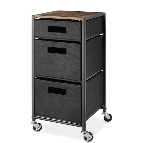 Whitmor Rolling 3 Drawer Cart